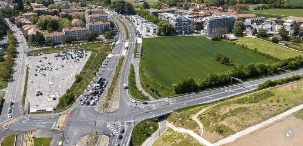 La zone industrielle et artisanale des Rouettes naîtra près de l’échangeur autoroutier. Commune de Bernex/Alain Grosclaude